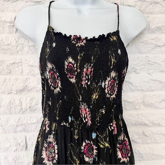 Intimately Free People Black Floral ‘Garden Party’ Smocked Maxi Dress, Size M - Picture 4 of 8
